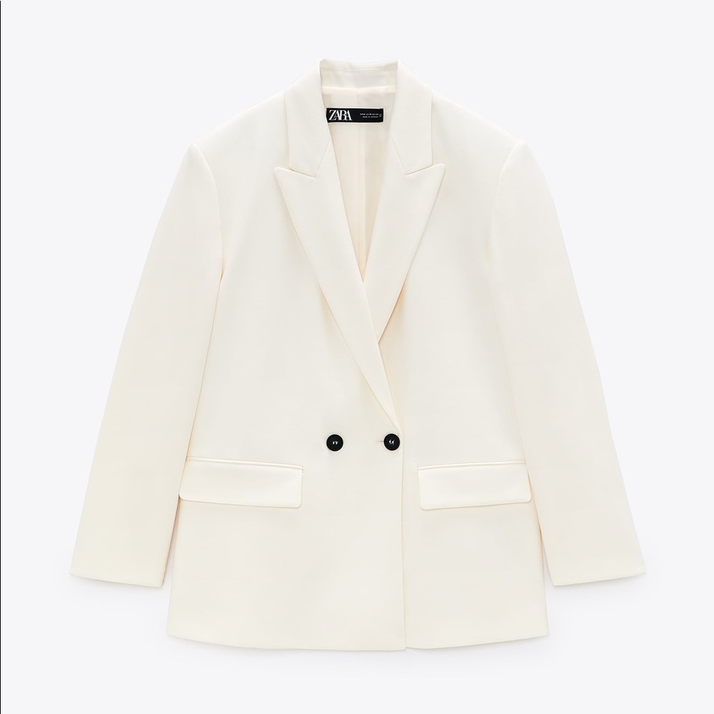 OVERSIZED DOUBLE BREASTED JACKET BLAZER OYSTER